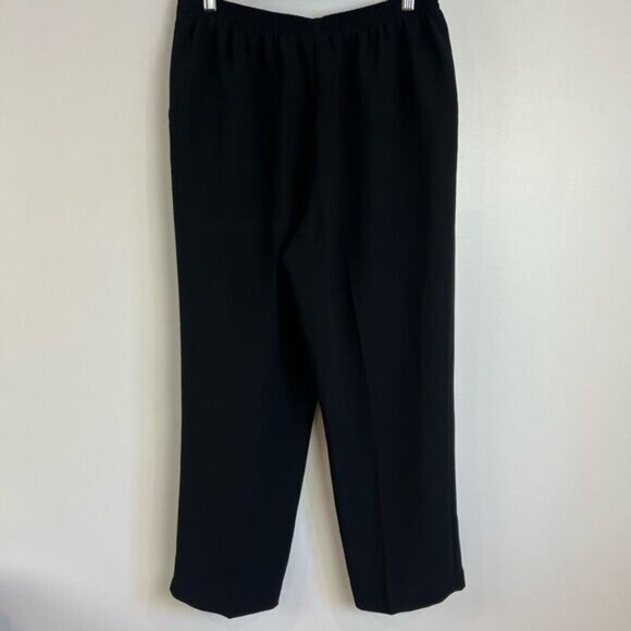 Vintage Alfred Dunner Women’s Size 12 Black Casual Pull on Pants Flared Wide - Picture 8 of 12